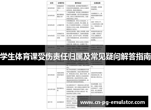 学生体育课受伤责任归属及常见疑问解答指南